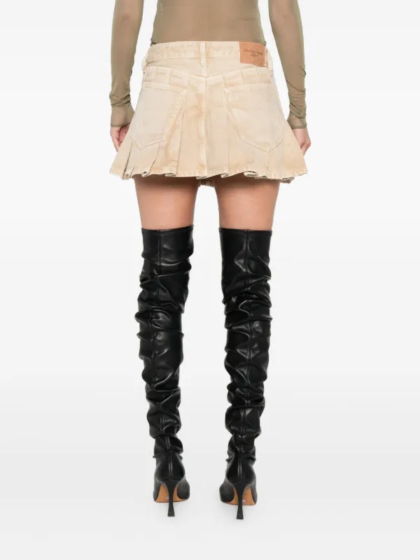 Balenciaga Pleated Denim Mini Skirt | Neutrals | FARFETCH
