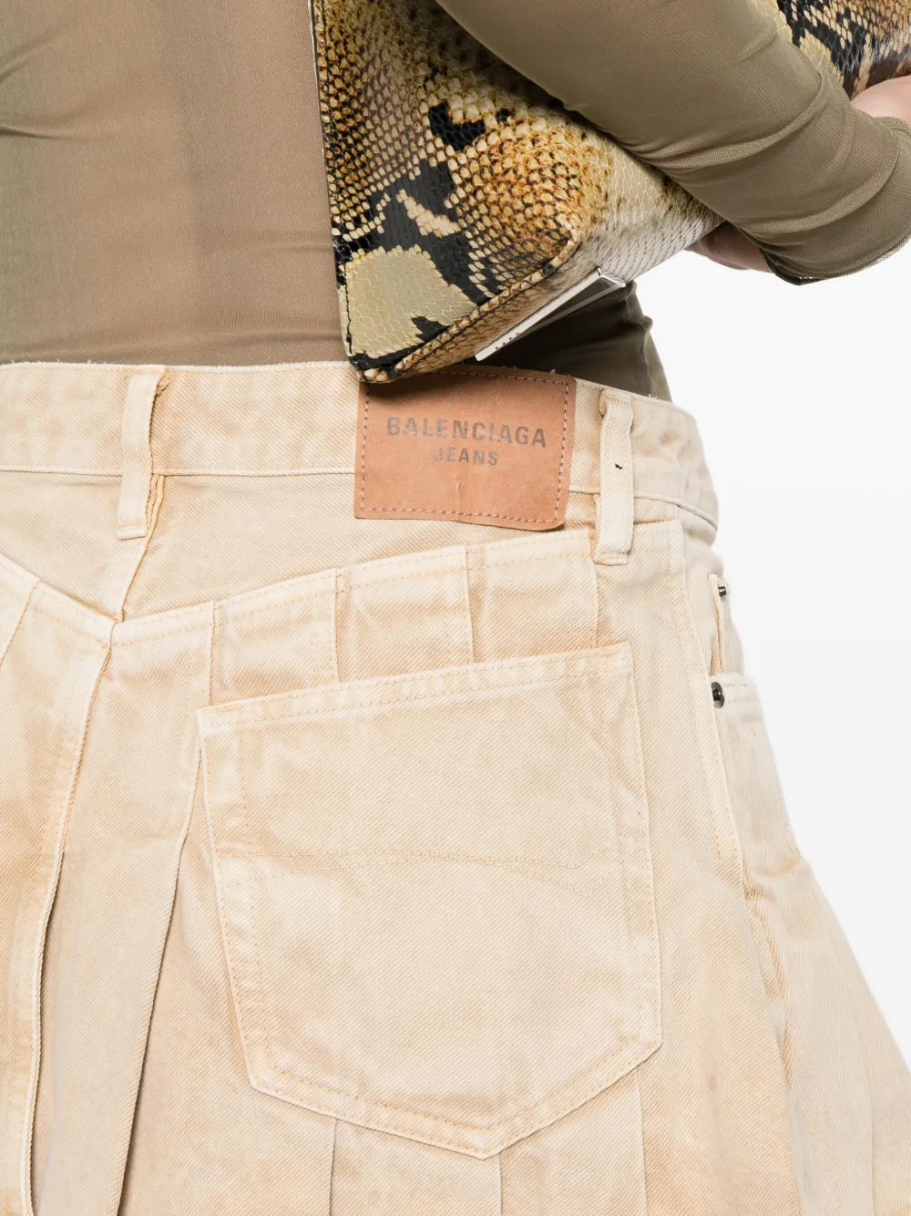 Balenciaga Spijker plooirok Beige