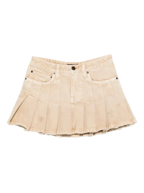 Balenciaga pleated denim mini skirt