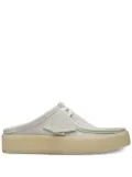 Clarks Wallabee Cup ""Grey"" mules - White