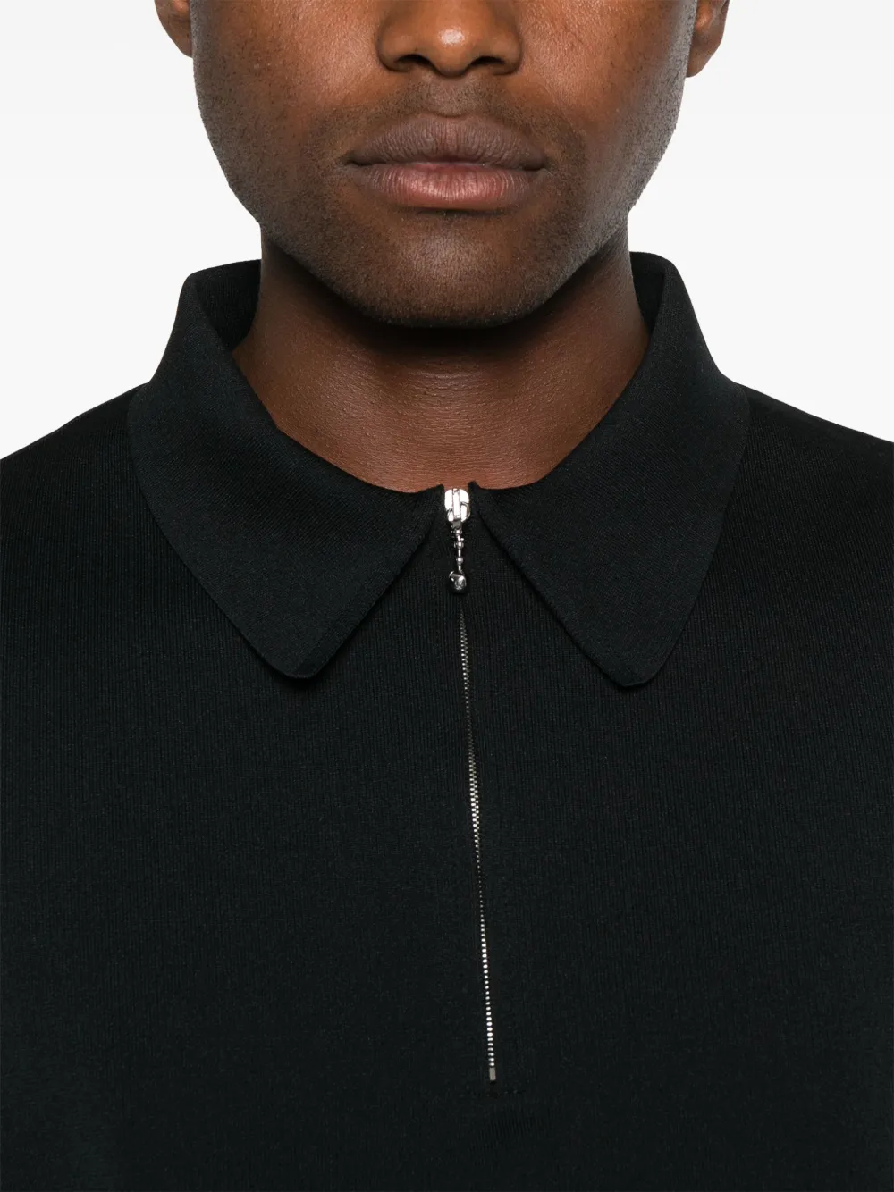 Jil Sander T-shirt met korte rits Zwart
