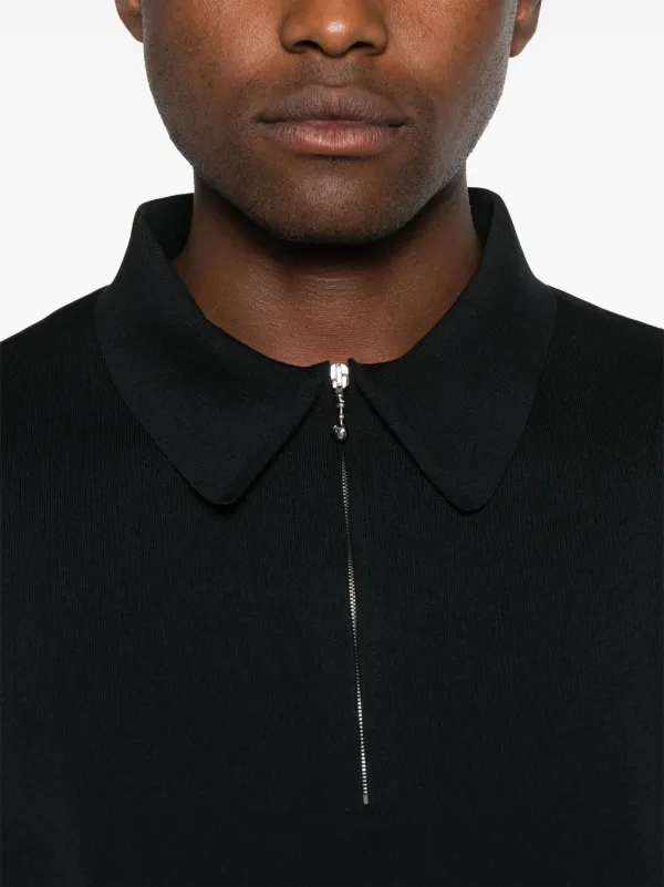 【送料&関税込】Jil Sander Zip T-shirt Jil Sander Men's Patch Pocket Zip T-Shirt in Black Jil Sander