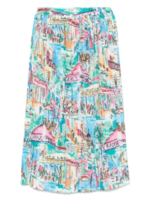 スカート ALESSANDRO ENRIQUEZ Women Mid Skirts AE SK01 DU 017ONDE Gree Alessandro Enriquez Midi Skirt - Green - Women | AESK01DU017ONDE
