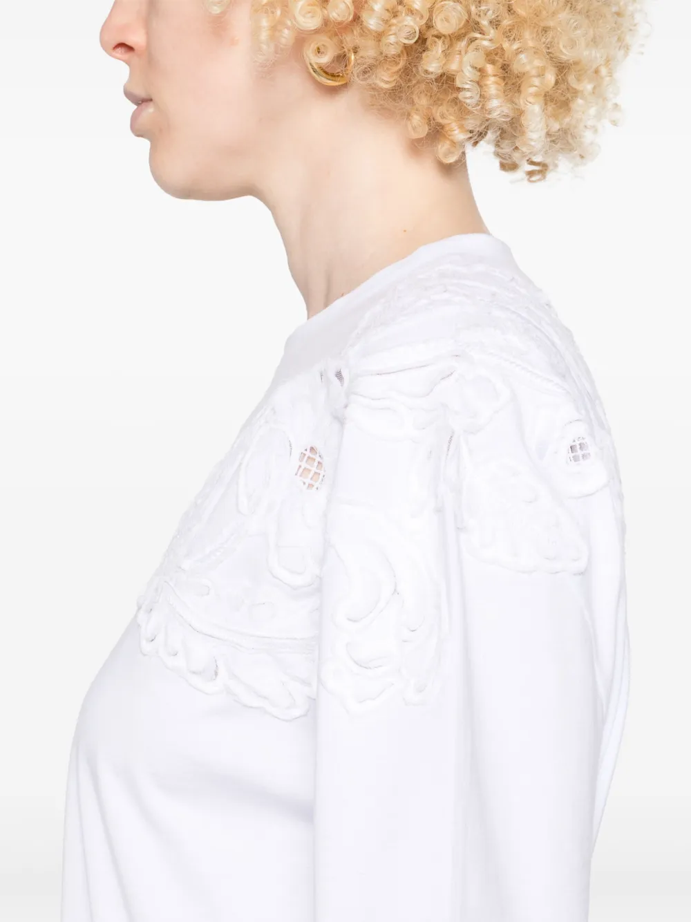 Ermanno Scervino T-shirt met bloemenpatch Wit