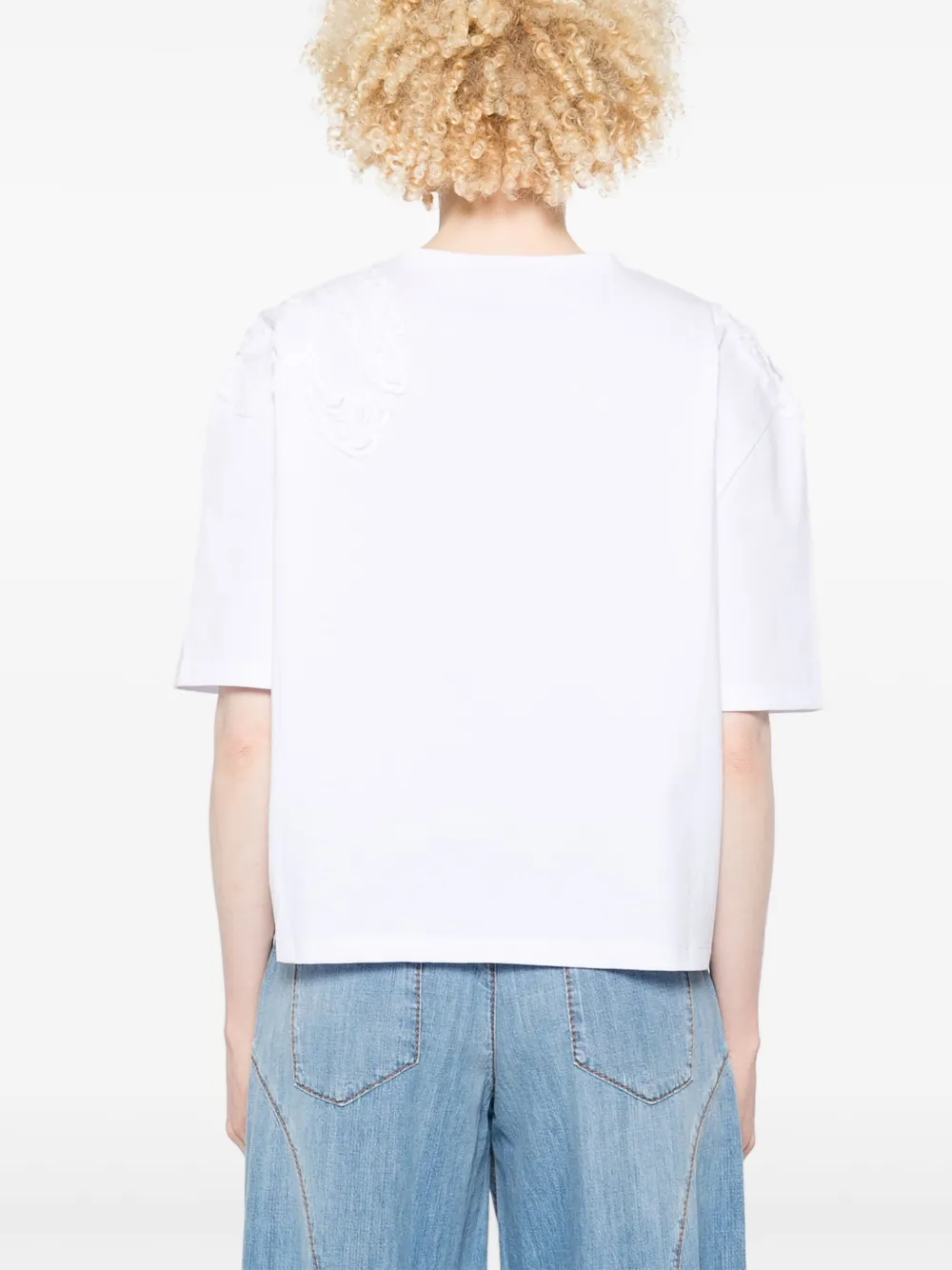 Ermanno Scervino T-shirt met bloemenpatch Wit
