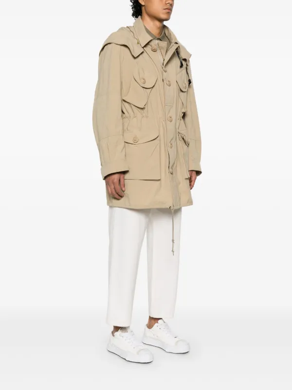 トレンチコート Junya Watanabe COTTON OVERSIZE CAPE (JE.J018.051 BEIGE) Junya Watanabe COTTON OVERSIZE CAPE (JE.J018.051 BEIGE