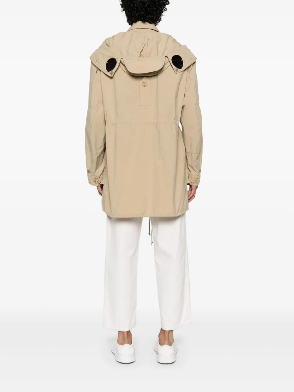 Junya Watanabe MAN x C.P. Company trenchcoat met capuchon Beige