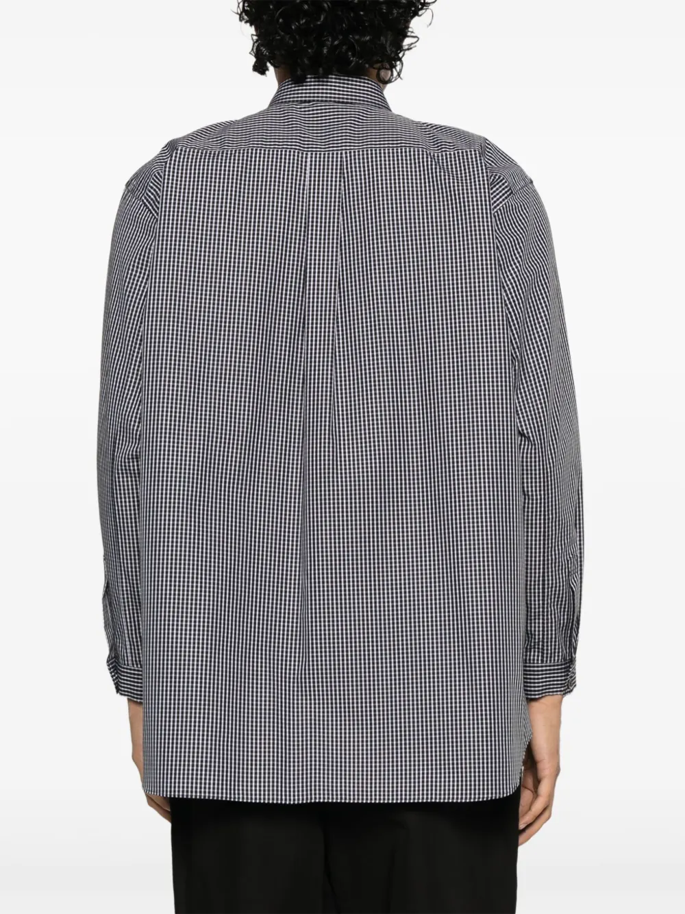 Black Comme Des Garçons Geruite polo Zwart