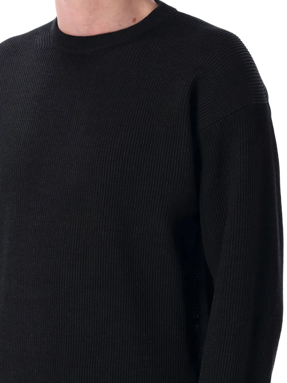 Auralee Geribbelde sweater Zwart