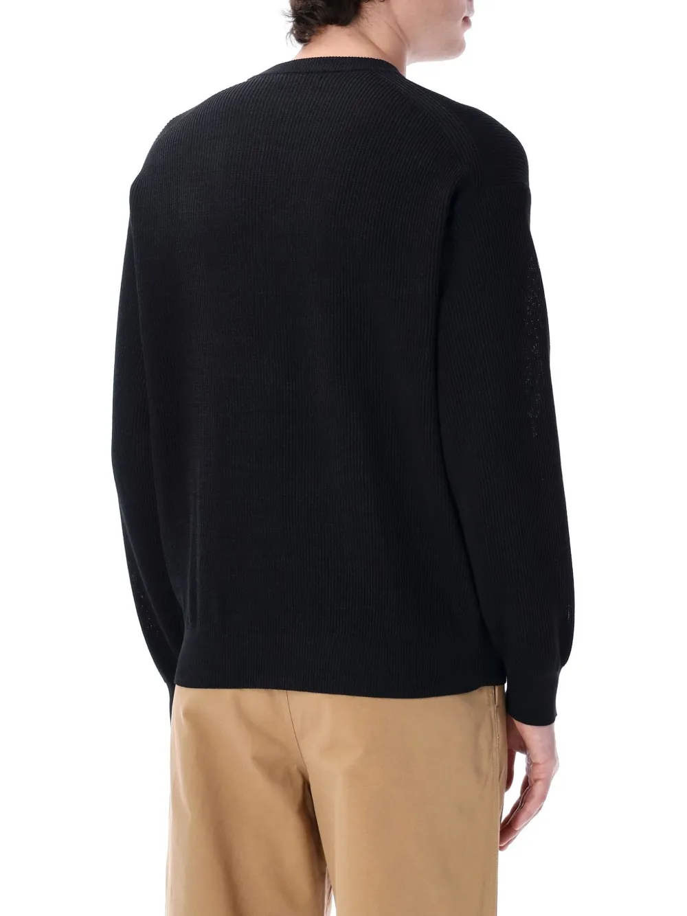 Auralee Geribbelde sweater Zwart