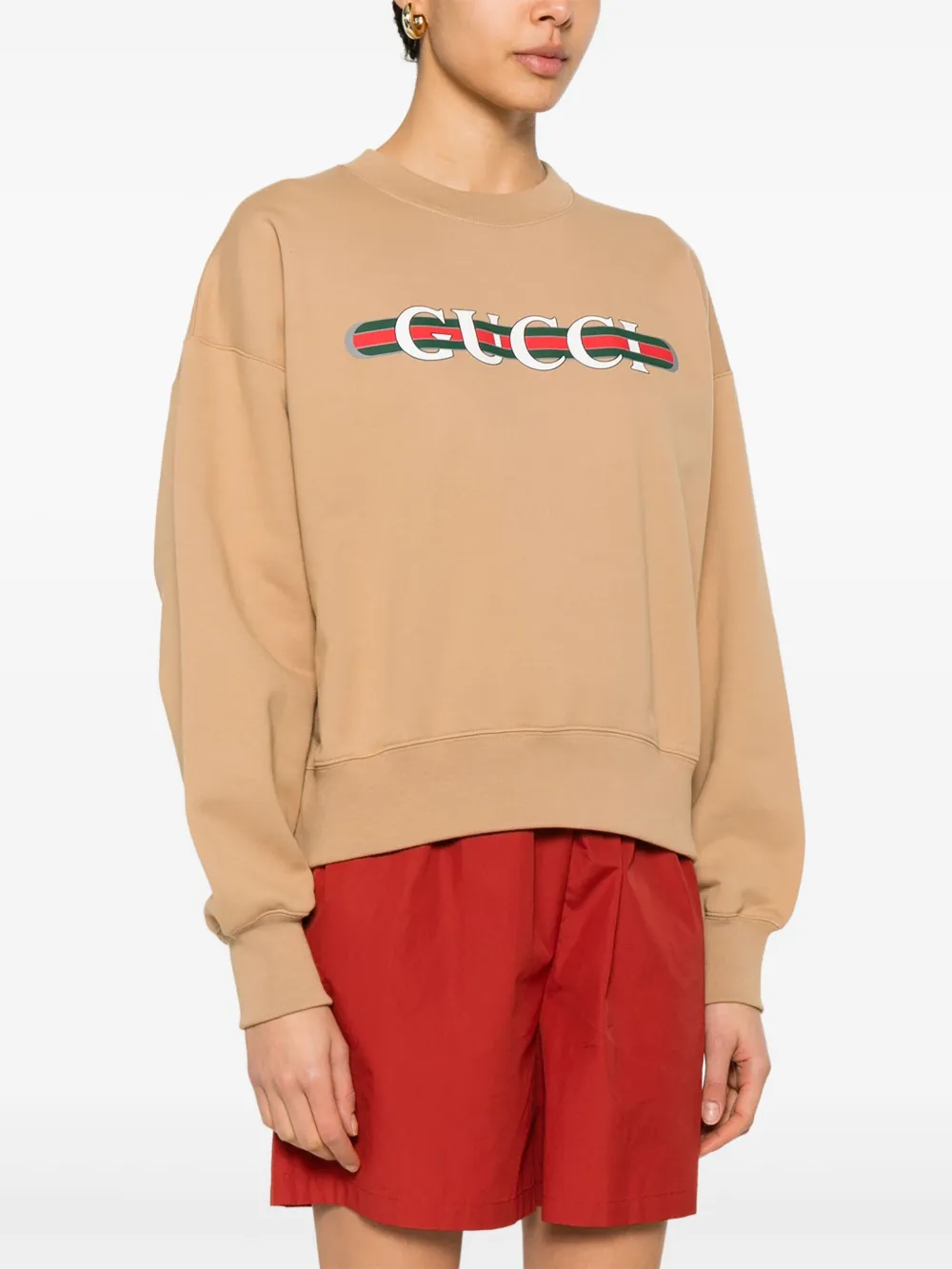 Gucci Sweater met logoprint Bruin