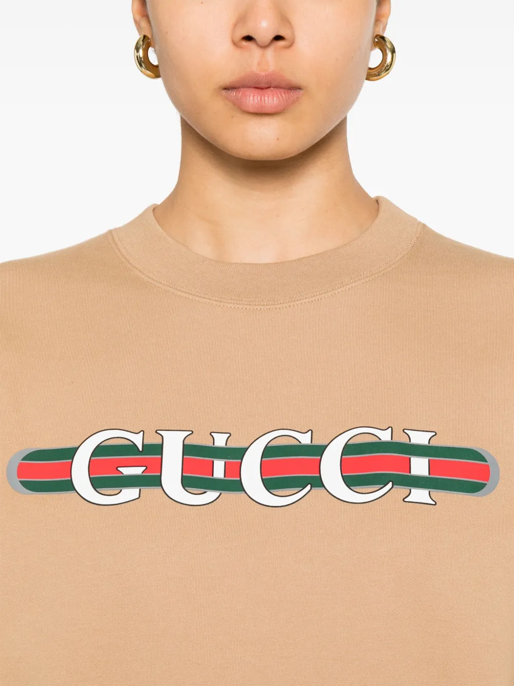 Gucci Sweater met logoprint Bruin