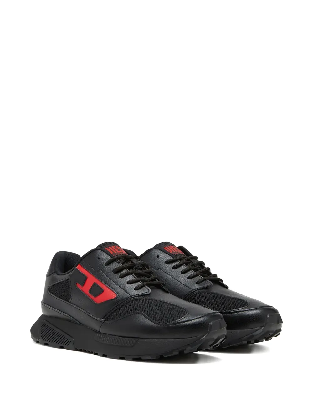 Diesel leather sneakers Black