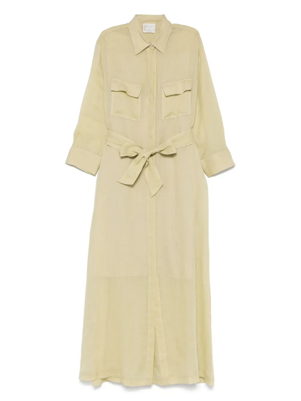Shop Forte Forte Sheer Maxi Dress In Green