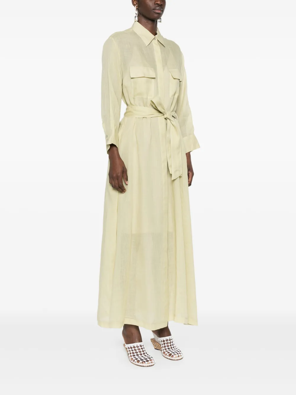 Shop Forte Forte Sheer Maxi Dress In Green