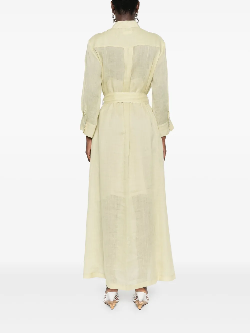 Shop Forte Forte Sheer Maxi Dress In Green
