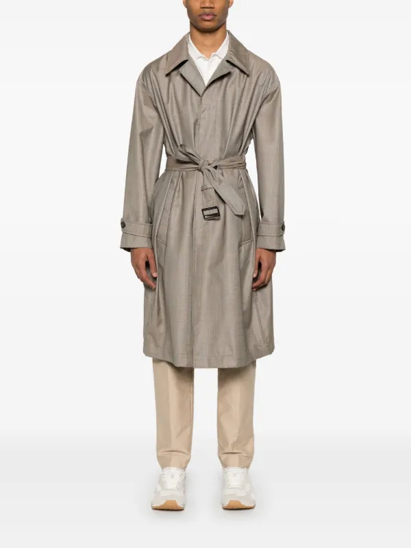 Emporio Armani virgin-wool Trench Coat | Neutrals | FARFETCH