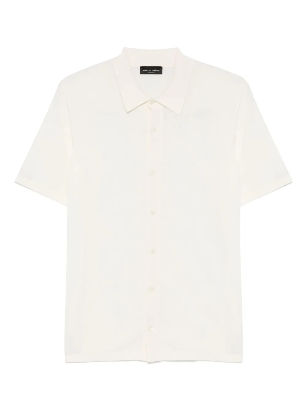 Roberto Collina Fijngebreid overhemd Beige