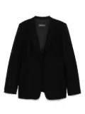 Emporio Armani lurex-detail crepe blazer - Black