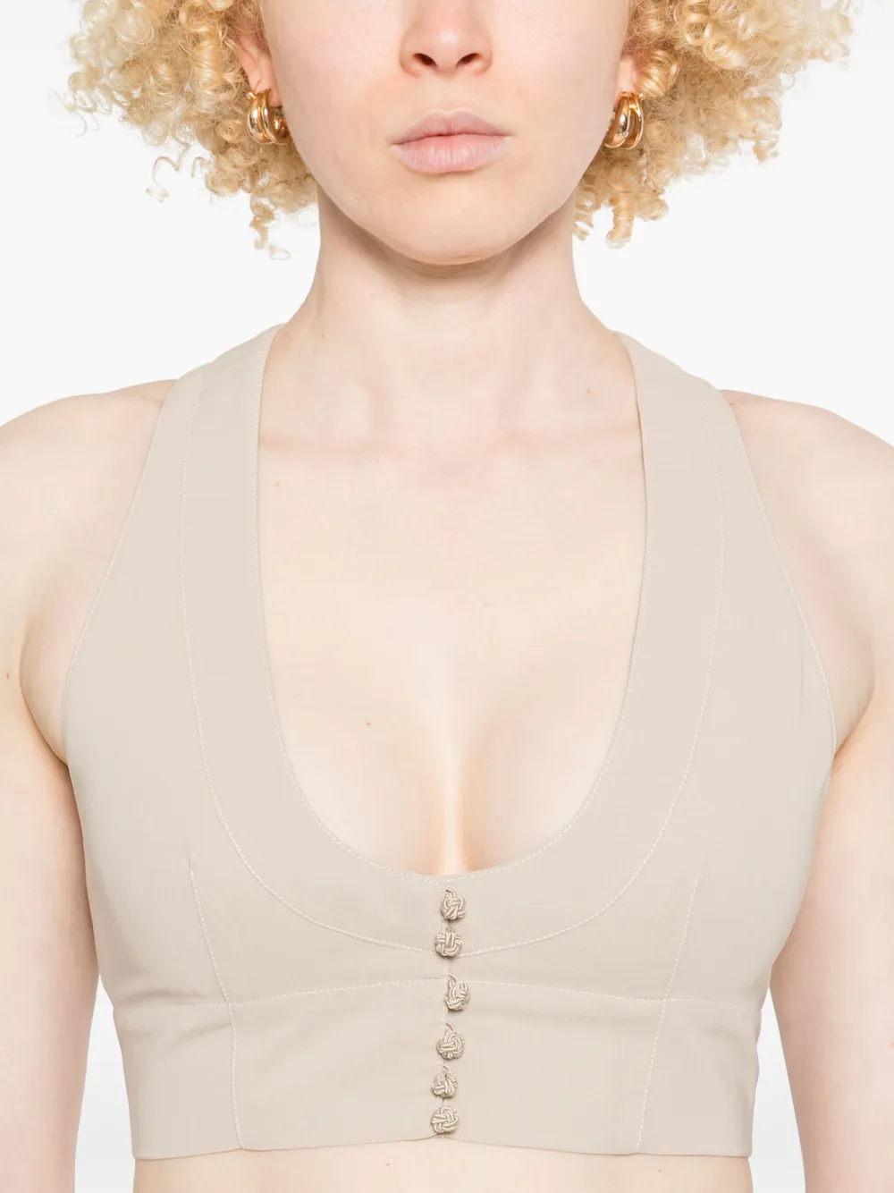 Shop Philosophy Di Lorenzo Serafini Cropped Gilet In 中性色