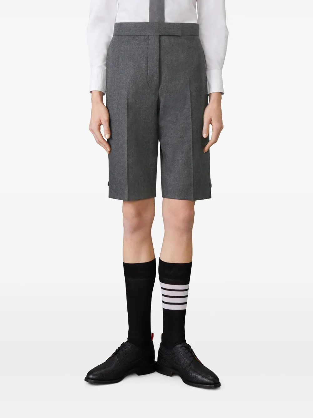 Thom Browne Flanellen bermuda shorts Grijs