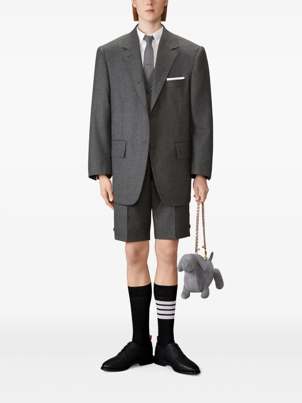 Thom Browne solid wool flannel bermuda shorts | Knee-Length Shorts | Image 2