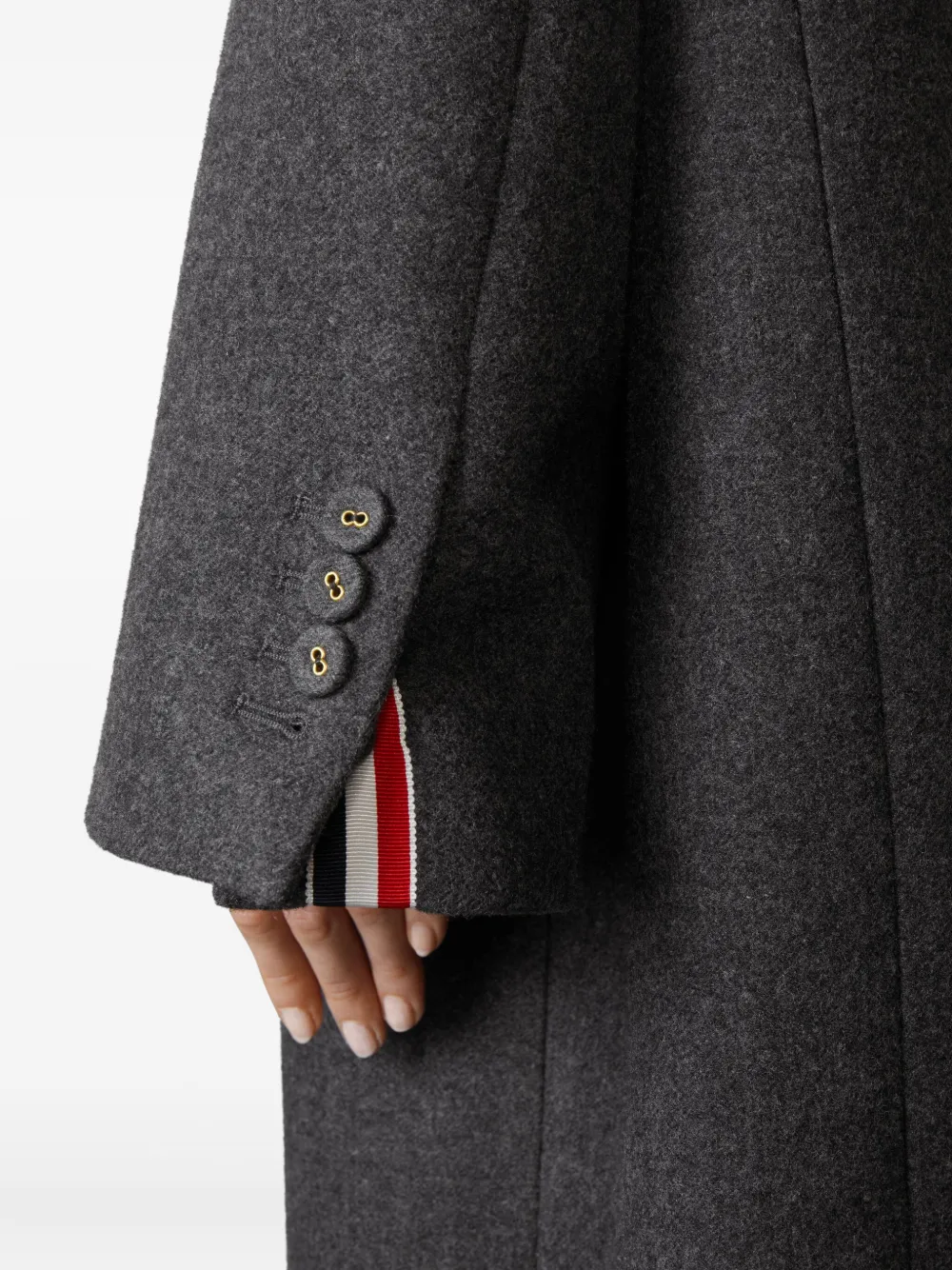 Thom Browne Melton Coccon jas Grijs