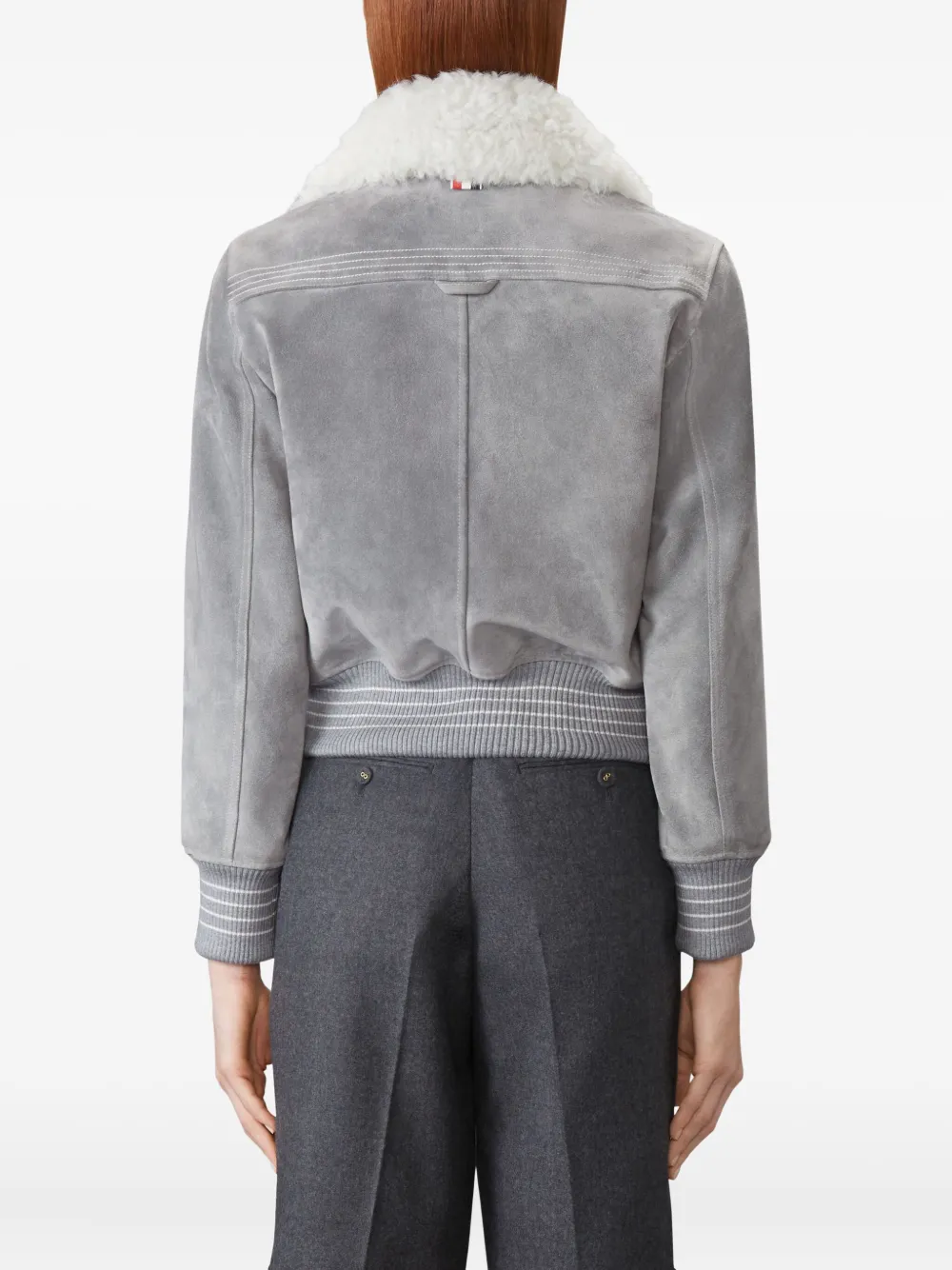 Thom Browne Jack met lammy kraag Grijs