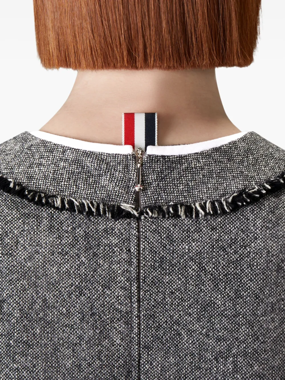 Thom Browne Trompe l'oeil Donegal tweed jurk Zwart