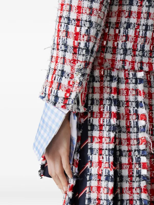 Thom Browne チェック ツイードジャケット | レッド | FARFETCH JP