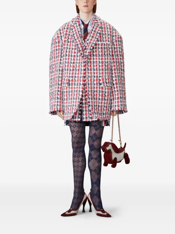 Thom Browne チェック ツイードジャケット | レッド | FARFETCH JP