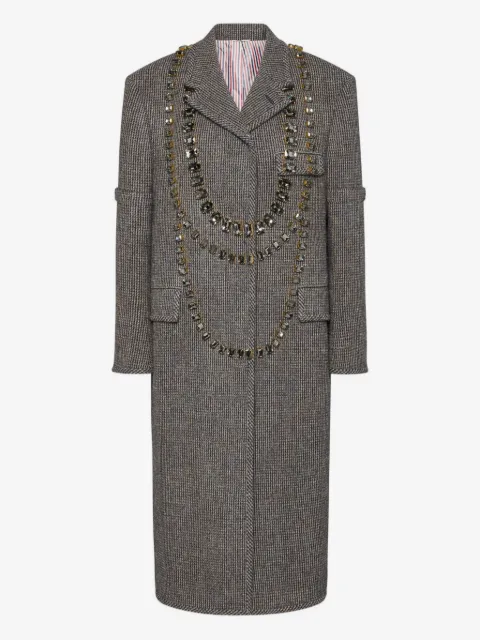 Thom Browne Trompe l'Oeil crystal-embellished checked coat