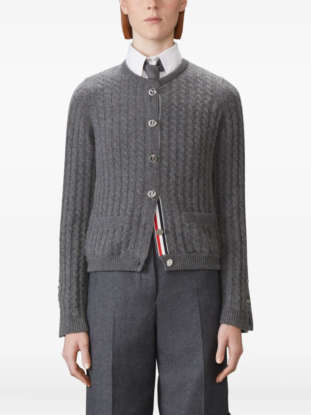 Thom Browne Kabelgebreid vest Grijs