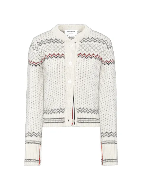 Thom Browne fair isle jacquard donegal cropped cardigan