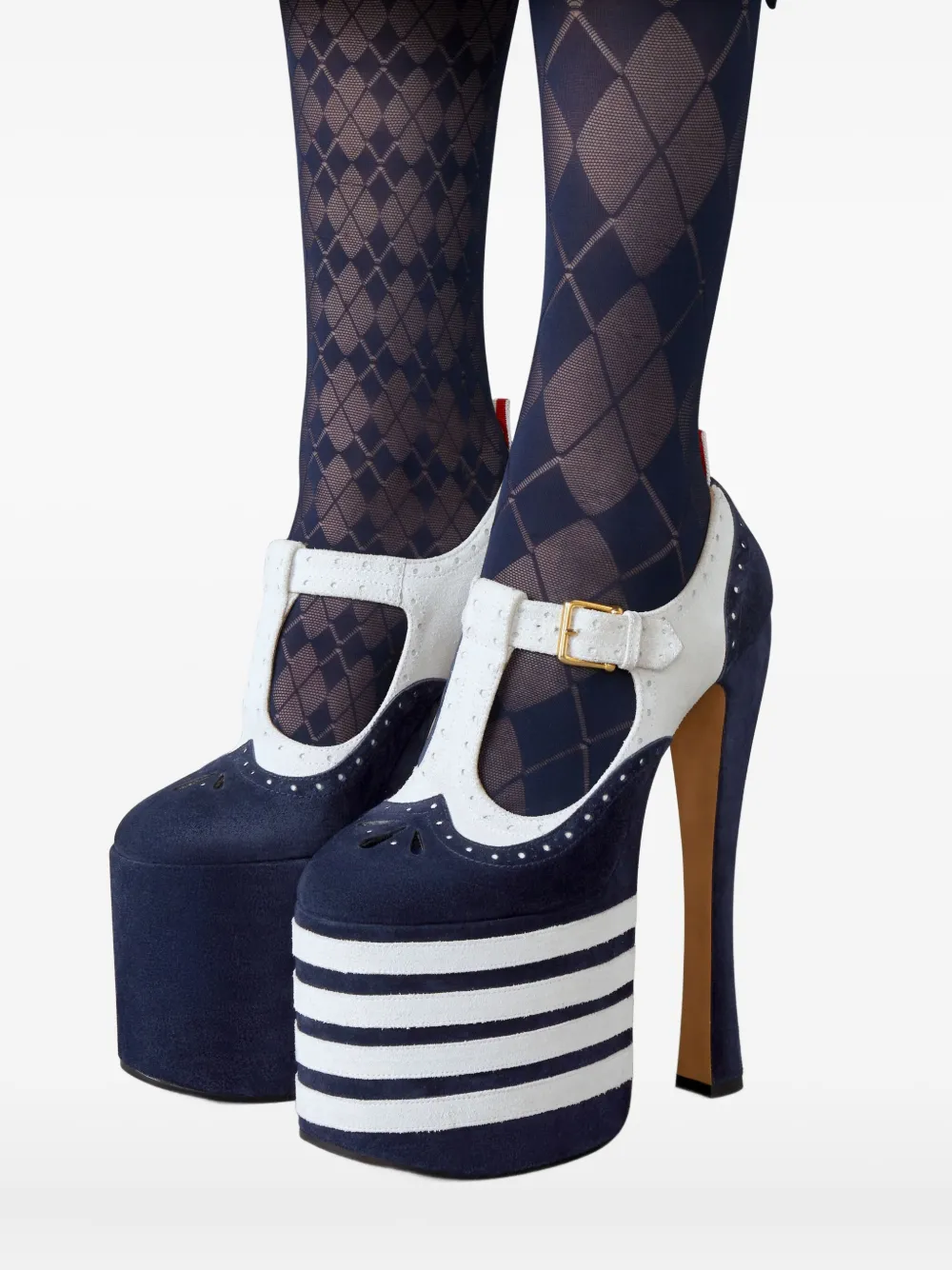 Thom Browne Pumps met plateauzool en T-bandje Blauw