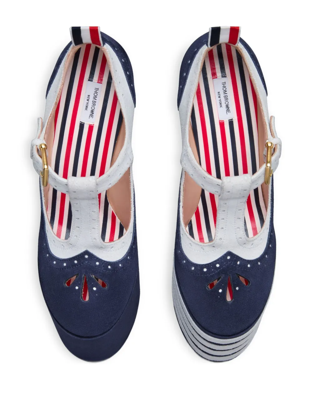 Thom Browne Pumps met plateauzool en T-bandje Blauw