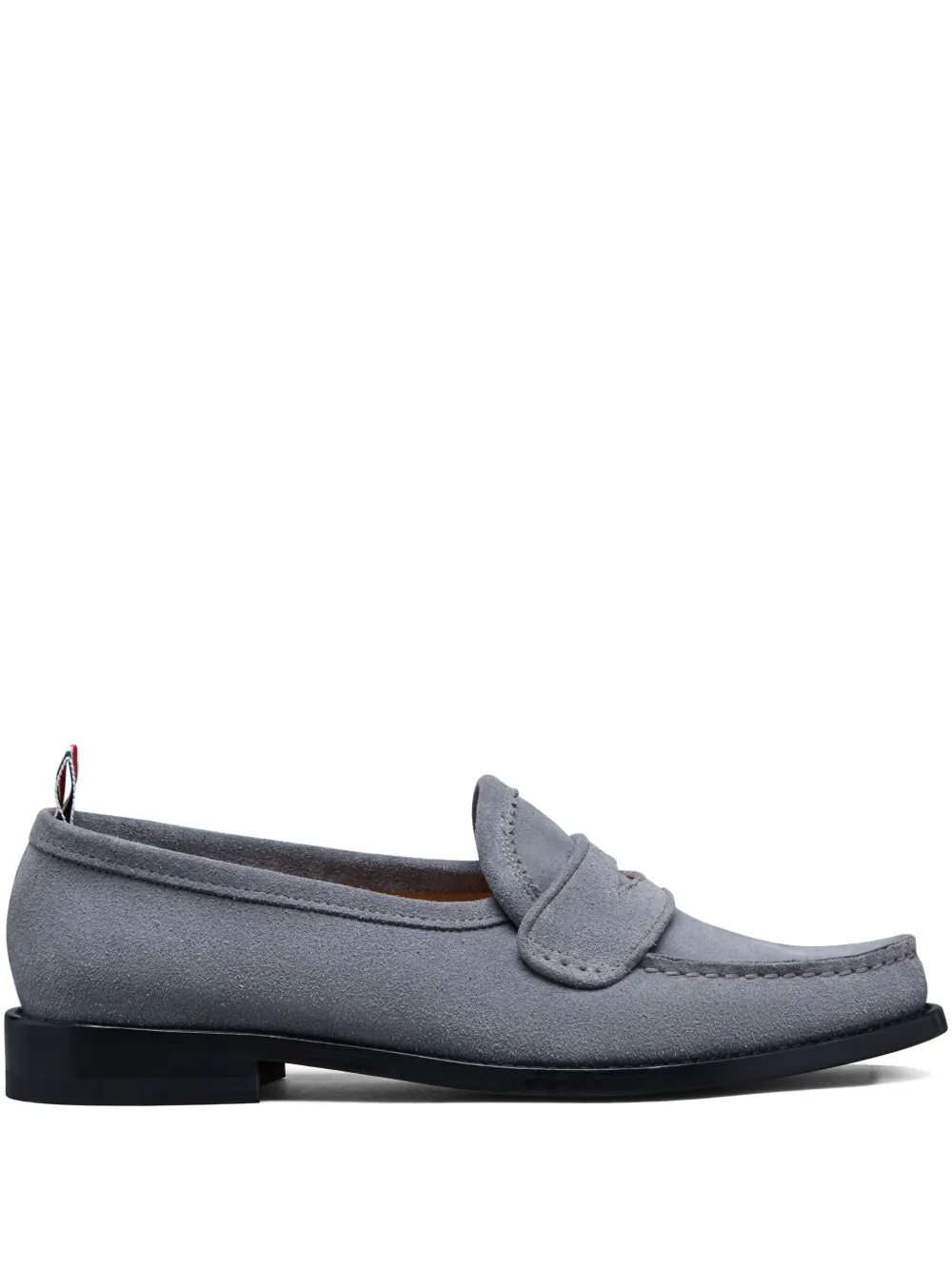 Thom Browne penny-slot suede loafers Grey