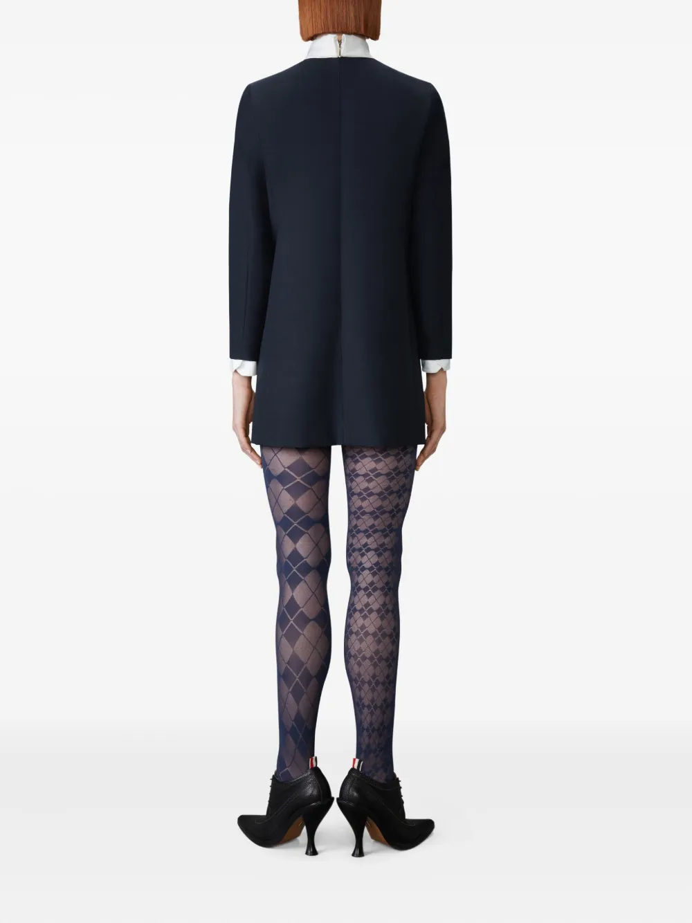 Thom Browne Wollen blousejurk met gestrikte hals Blauw