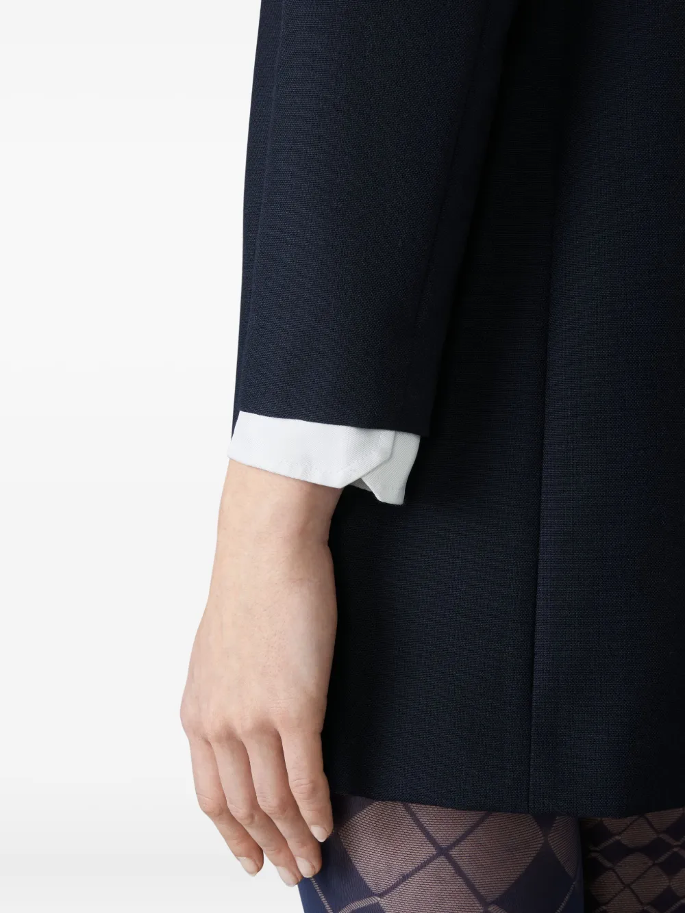 Thom Browne Wollen blousejurk met gestrikte hals Blauw