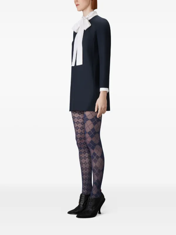 Thom Browne Bow-Collar Shift Dress - Blue