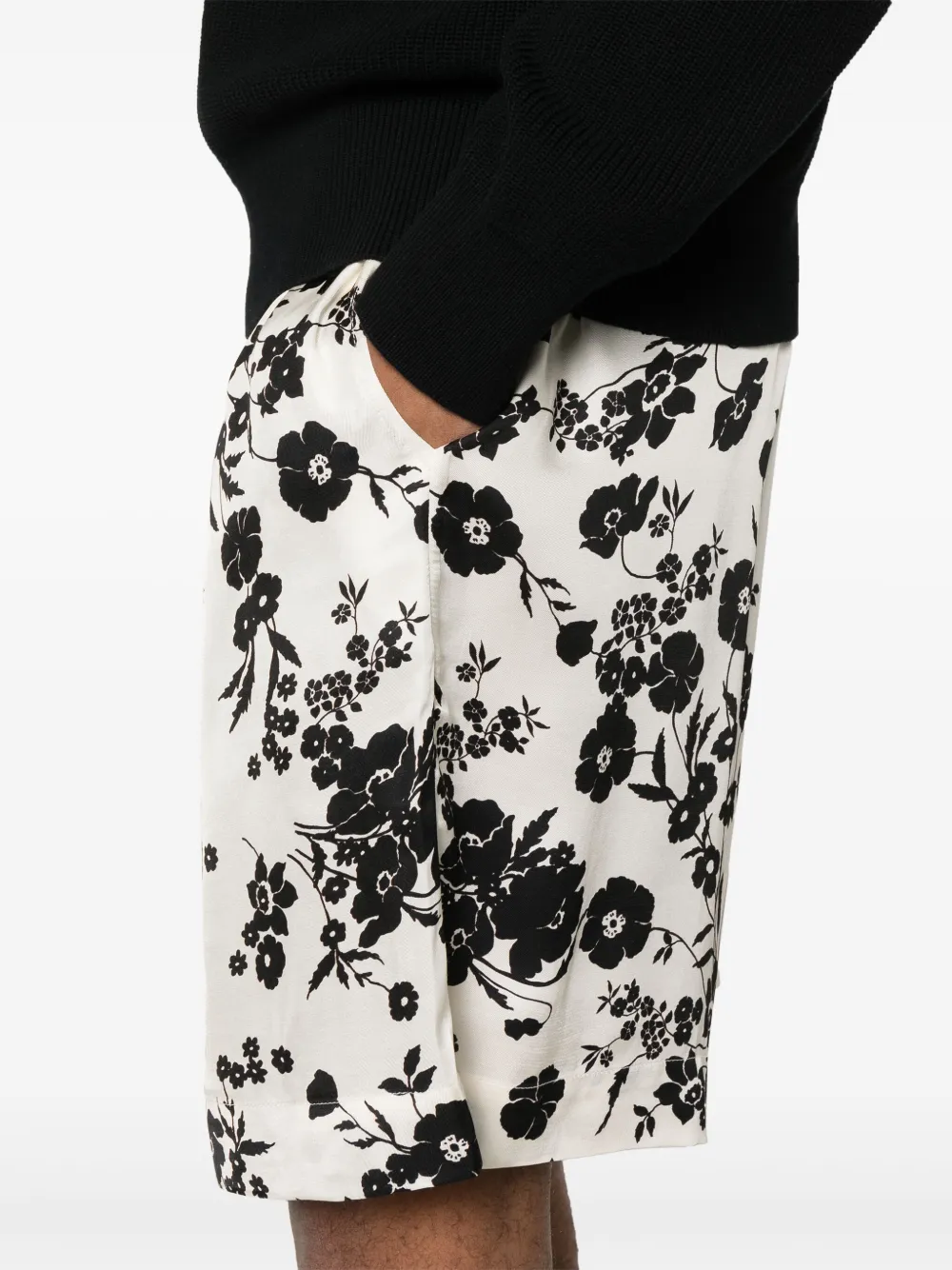 Laneus Shorts met bloemenprint Beige