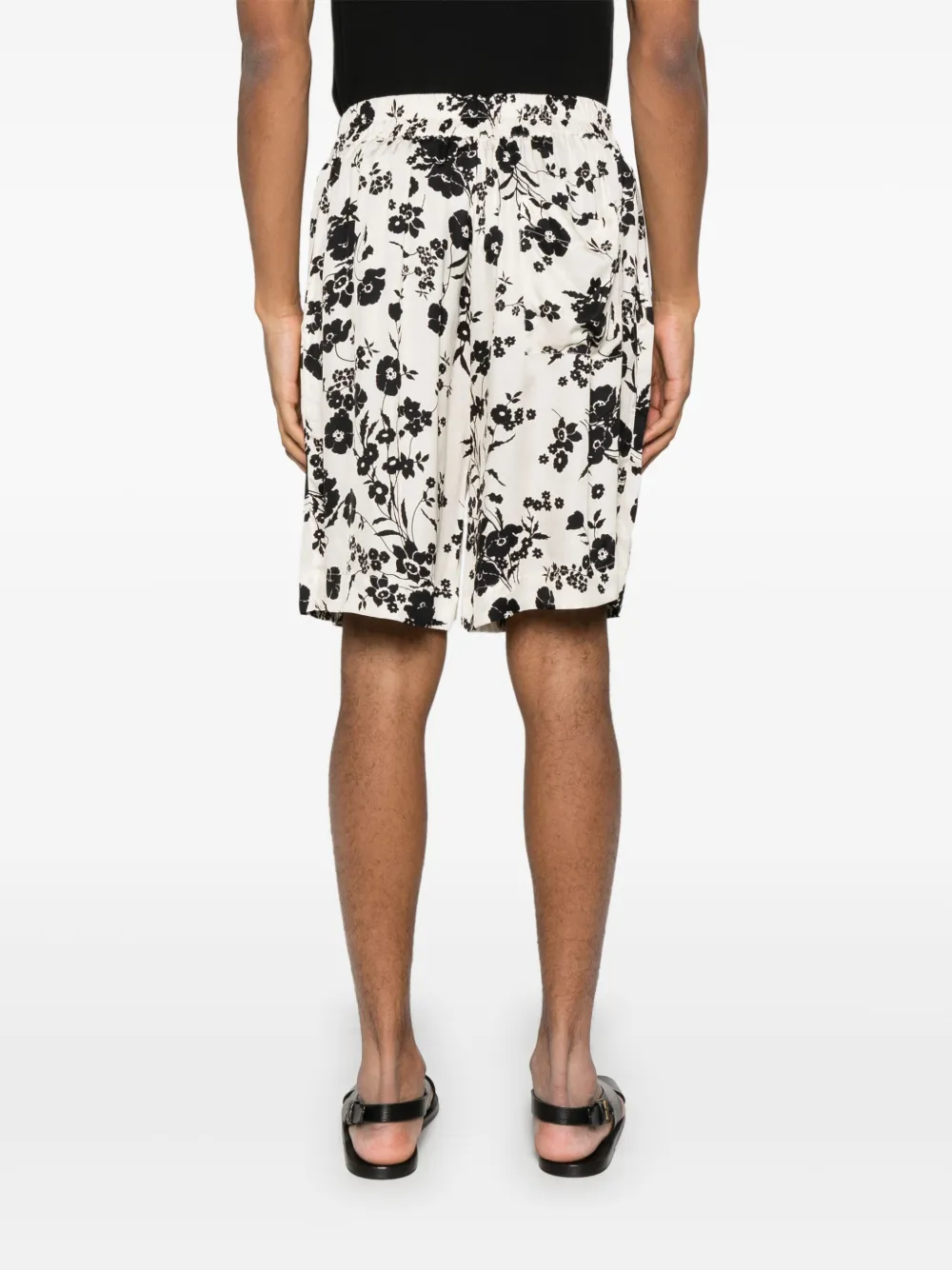 Laneus Shorts met bloemenprint Beige