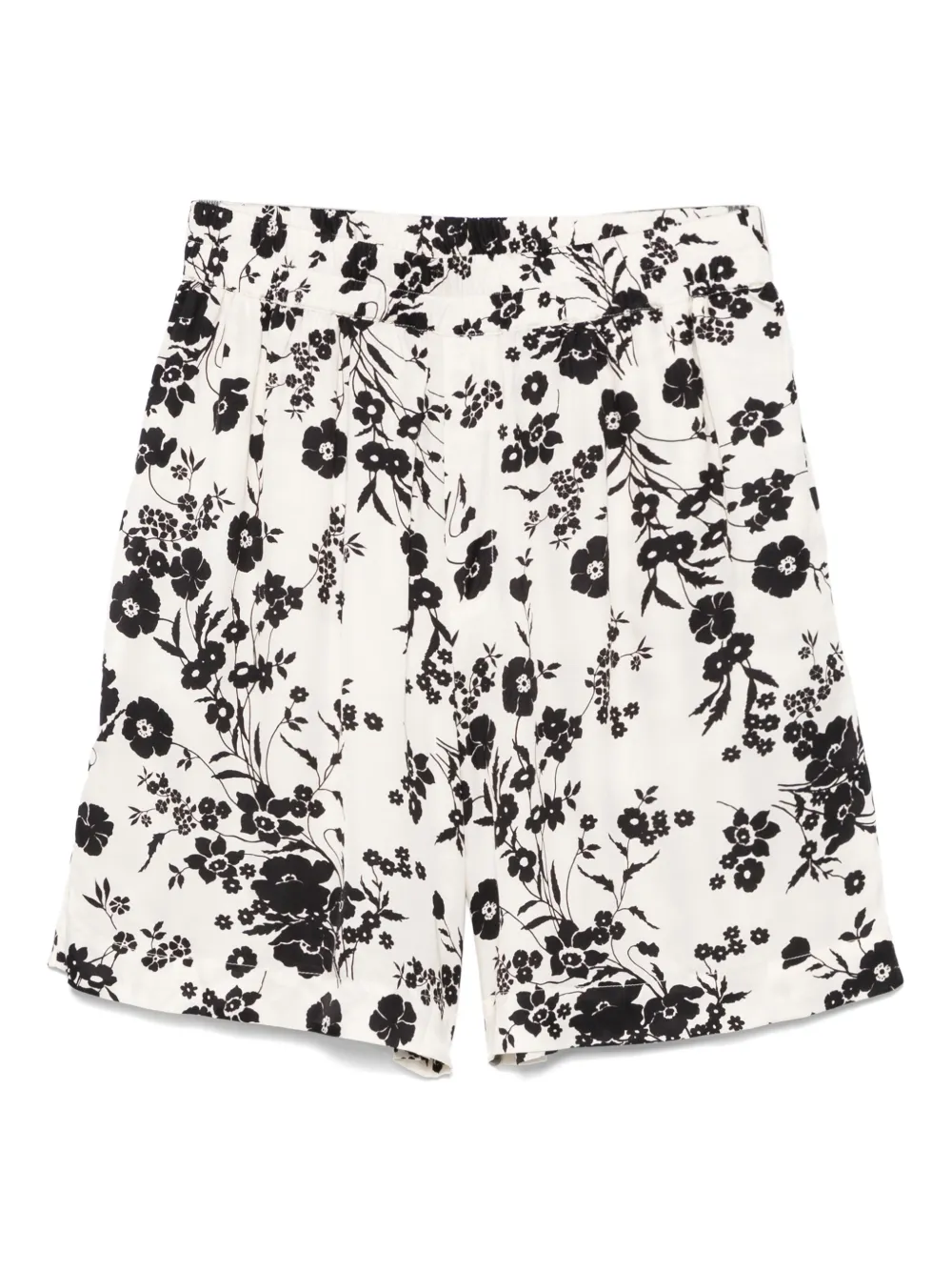 Laneus Shorts met bloe print Beige