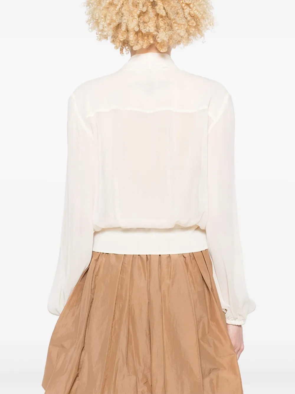 Shop Philosophy Di Lorenzo Serafini Pleated Blouse In Neutrals