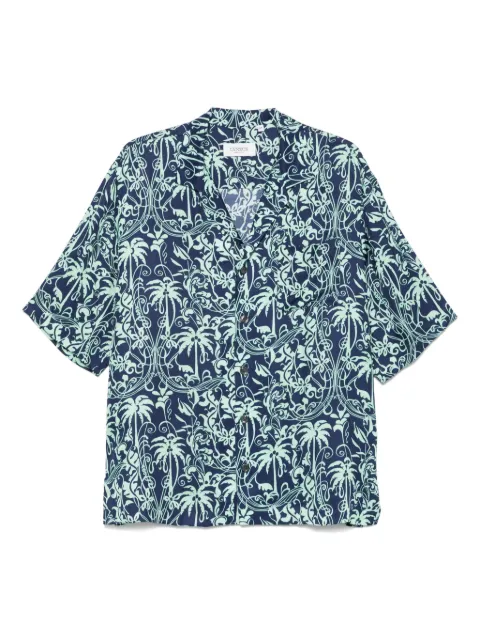 Laneus palm-tree print shirt