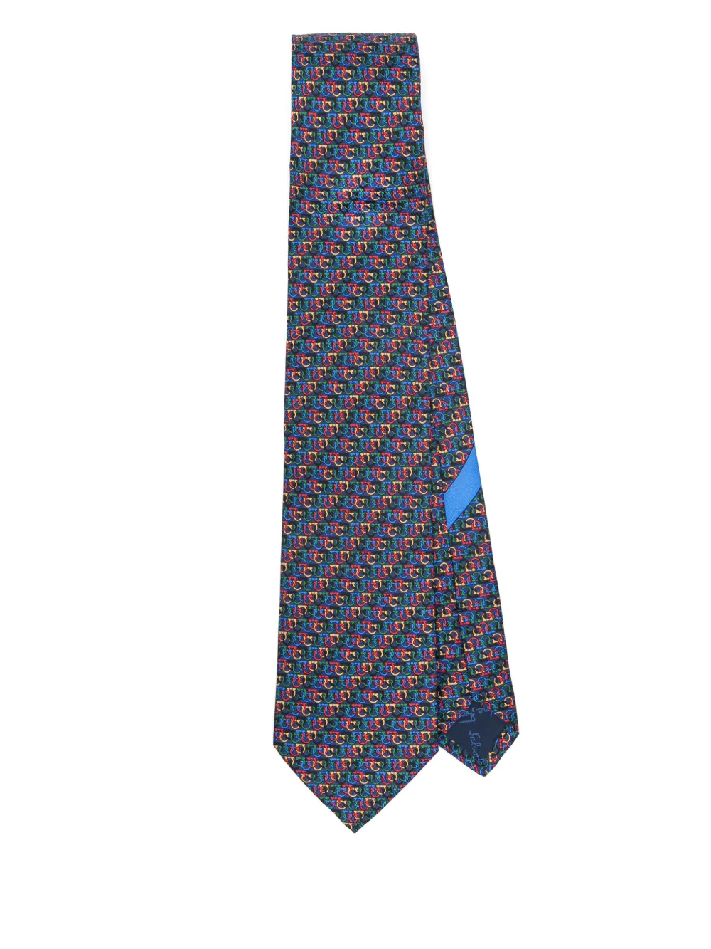 Ferragamo diagonal Gancini-print tie | Blue | Image 1