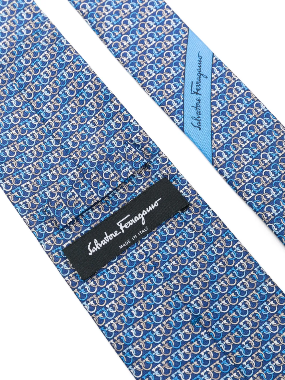 Ferragamo Cravatta con stampa Gancini
