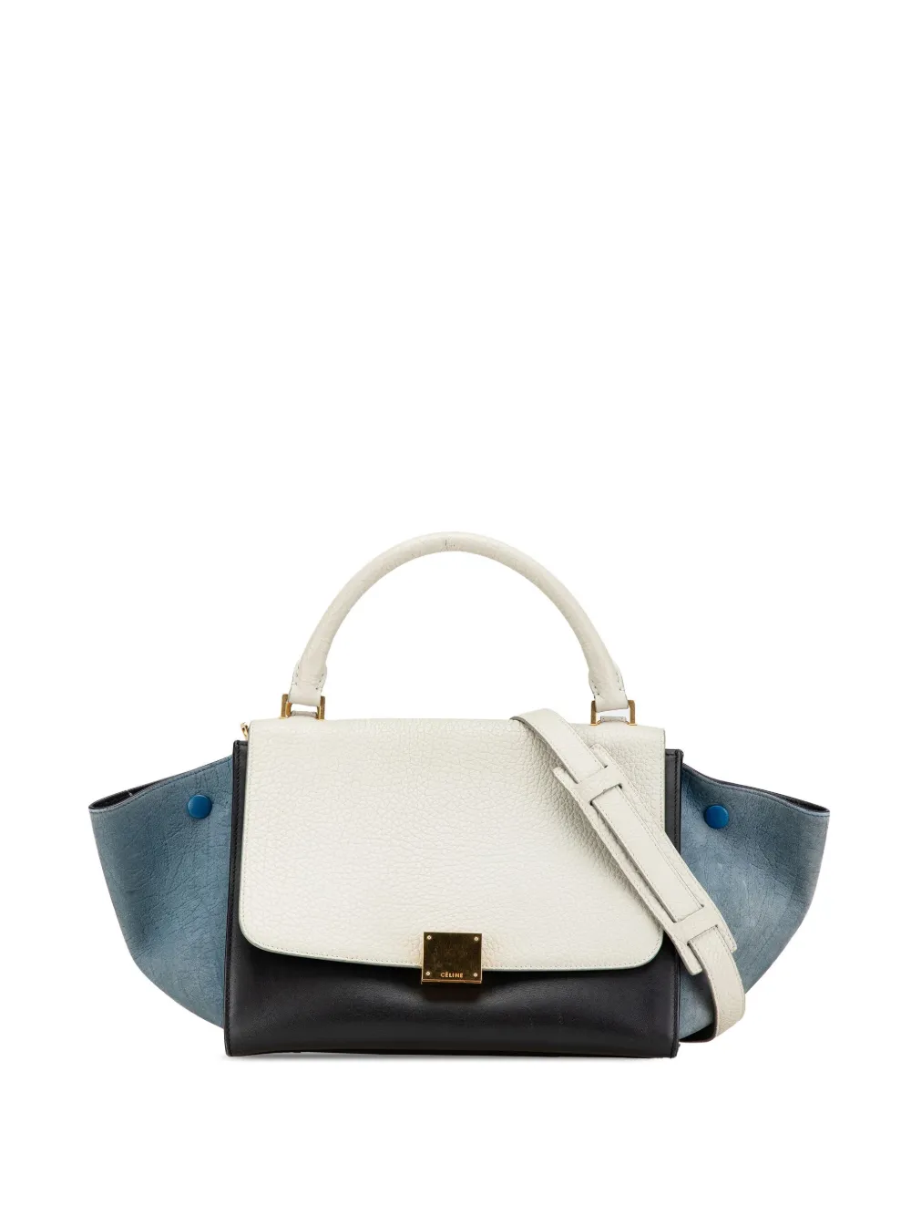 Céline Pre-Owned 2016 スモール トリカラー レザー トラペーズ サッチェルバッグ - ブラック Céline Pre-Owned 2016 スモール トリカラー レザー トラペーズ サッチェルバッグ - ブラック