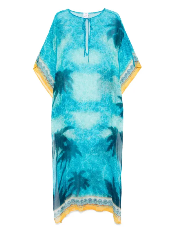 Casablanca Silk Chiffon Maxi Dress in Blue
