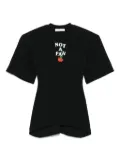 Ssheena slogan-print T-shirt - Black